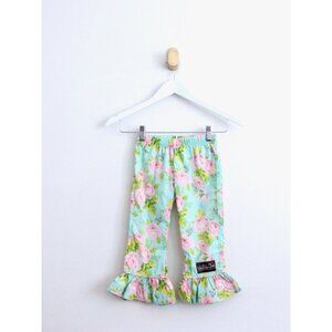 NEW! Matilda Jane Floral Ruffle Pants Pink Green SZ 2 Toddler